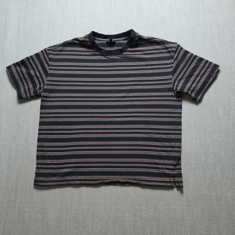 Express T-Shirt Women S Black Striped Crew Neck Short Sleeve Casual Tee